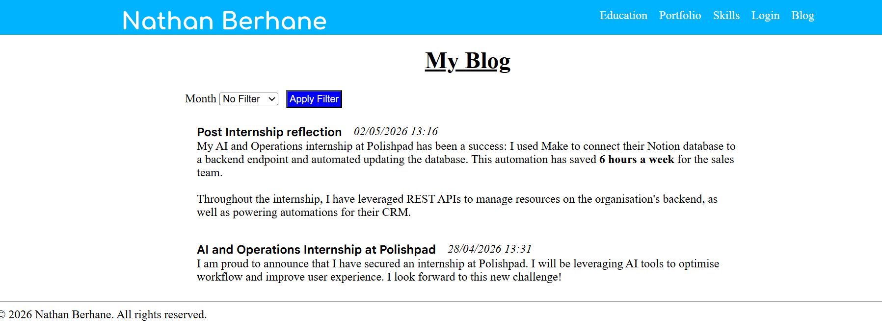 website with blog